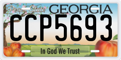 GA license plate CCP5693