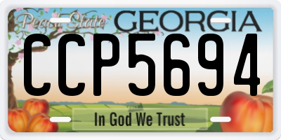 GA license plate CCP5694