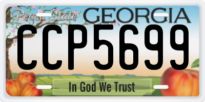 GA license plate CCP5699