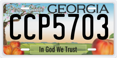 GA license plate CCP5703