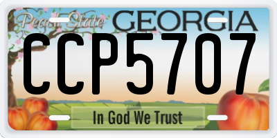 GA license plate CCP5707