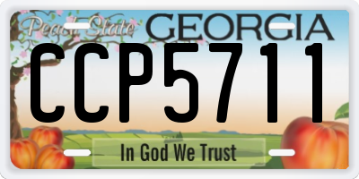 GA license plate CCP5711