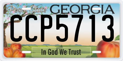 GA license plate CCP5713