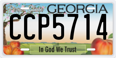 GA license plate CCP5714
