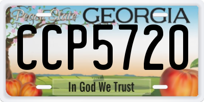 GA license plate CCP5720