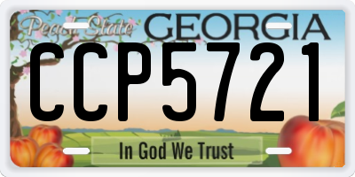 GA license plate CCP5721