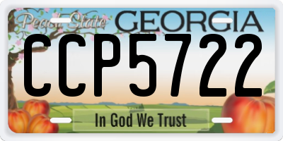 GA license plate CCP5722