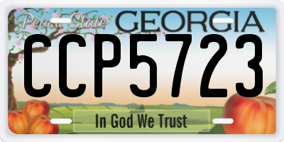 GA license plate CCP5723