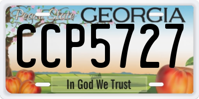 GA license plate CCP5727