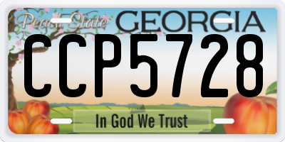 GA license plate CCP5728
