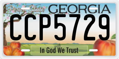 GA license plate CCP5729