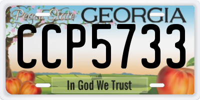 GA license plate CCP5733