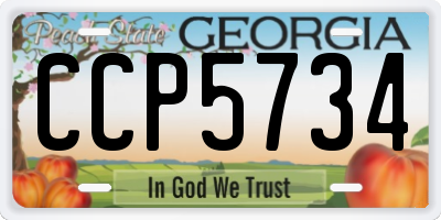 GA license plate CCP5734