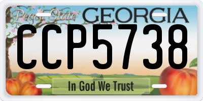 GA license plate CCP5738
