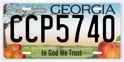 GA license plate CCP5740