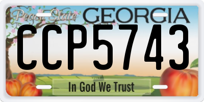 GA license plate CCP5743