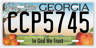 GA license plate CCP5745