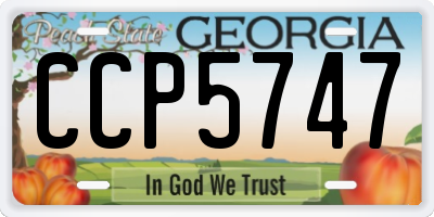 GA license plate CCP5747