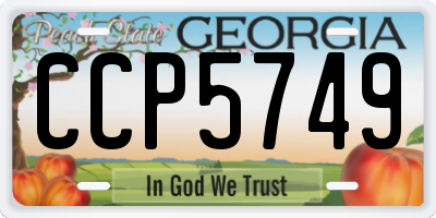 GA license plate CCP5749