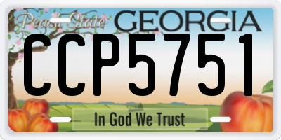 GA license plate CCP5751