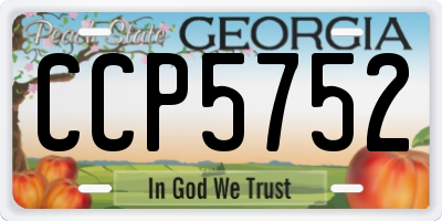 GA license plate CCP5752
