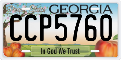 GA license plate CCP5760