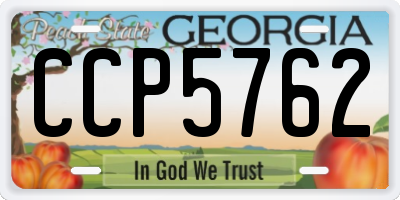 GA license plate CCP5762