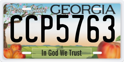 GA license plate CCP5763