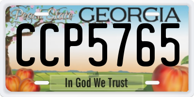 GA license plate CCP5765