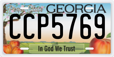 GA license plate CCP5769