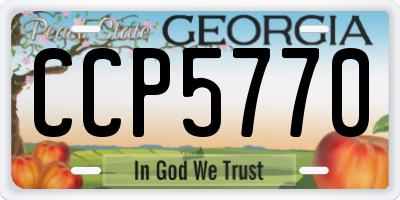 GA license plate CCP5770