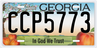 GA license plate CCP5773