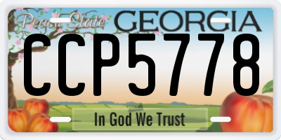 GA license plate CCP5778