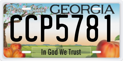 GA license plate CCP5781