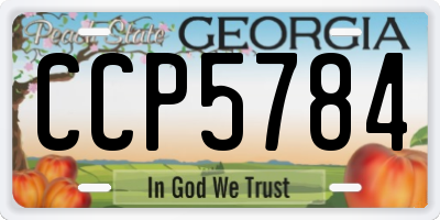 GA license plate CCP5784