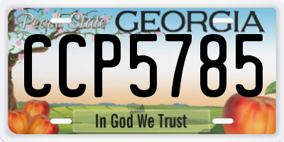 GA license plate CCP5785