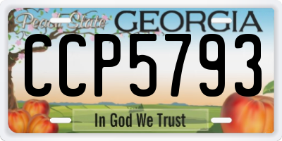 GA license plate CCP5793