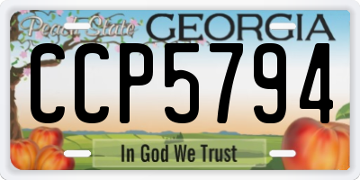 GA license plate CCP5794