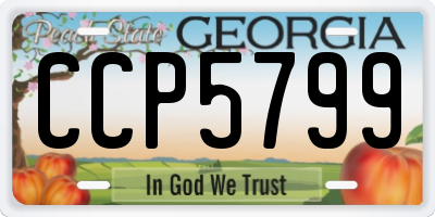 GA license plate CCP5799