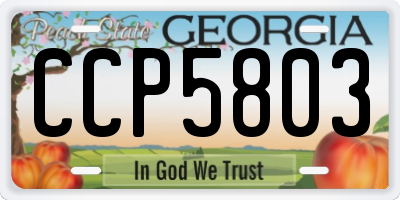 GA license plate CCP5803