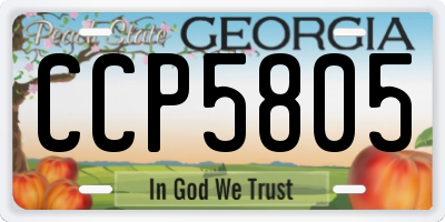 GA license plate CCP5805