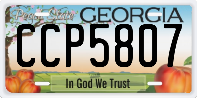 GA license plate CCP5807