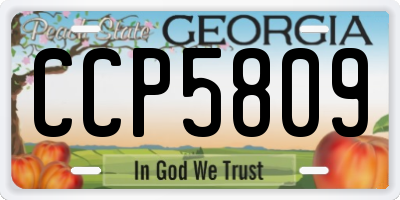 GA license plate CCP5809