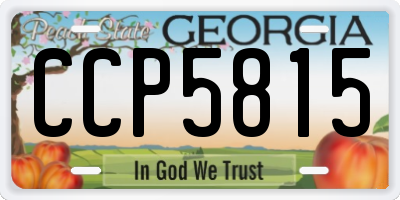 GA license plate CCP5815