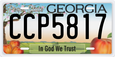 GA license plate CCP5817