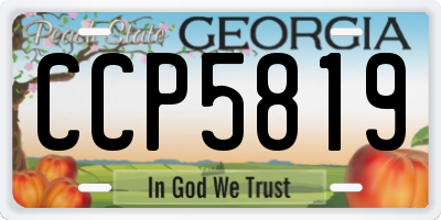 GA license plate CCP5819