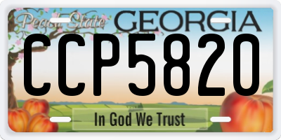 GA license plate CCP5820