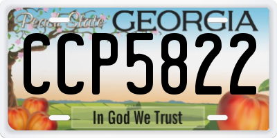 GA license plate CCP5822