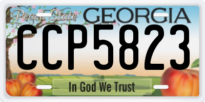 GA license plate CCP5823