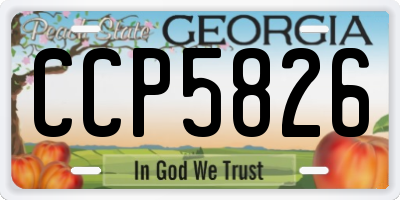 GA license plate CCP5826
